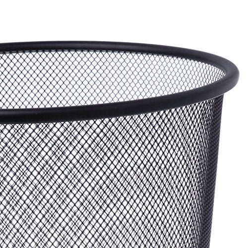 PUFFIN Mesh Wastebasket Round Trash Can Recycling Bin Office Tools Supplies, Pack of 3 - Image 3