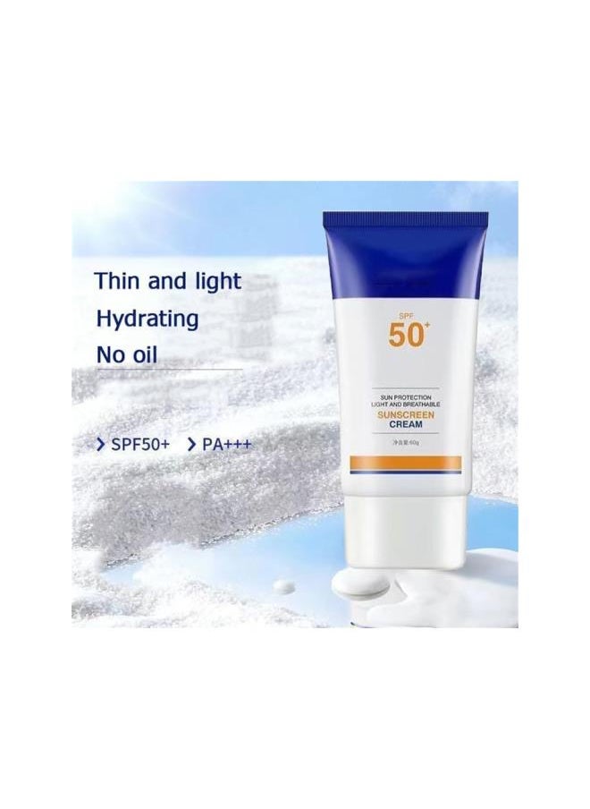 silvercnc - EHD Sunscreen, ehd sunscreen 50+ PA+, ehd sunscreen cream, UV Isolation Waterproof Sweat Outdoor Men and Women 60g/Branch, Fast Absorption & No Sticky Feeling (2pcs) - Image 1