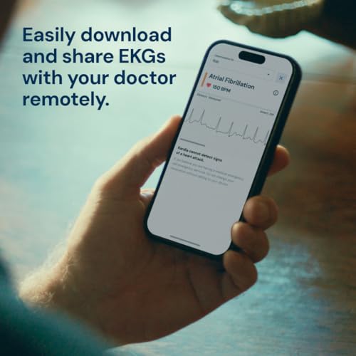 AliveCor مراقب القلب الشخصي KardiaMobile 1-Lead – سجل تخطيط القلب في المنزل – يكشف عن الرجفان الأذيني وعدم انتظام ضربات القلب – نتائج فورية في 30 ثانية – سهل الاستخدام – يعمل مع معظم الهواتف الذكية - Image 4