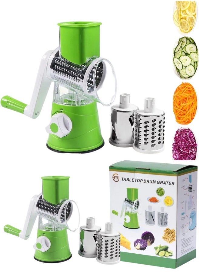 Generic - 3 in 1 Multifunction Rotary Grater Vegetable Cutter multicolour - Image 1