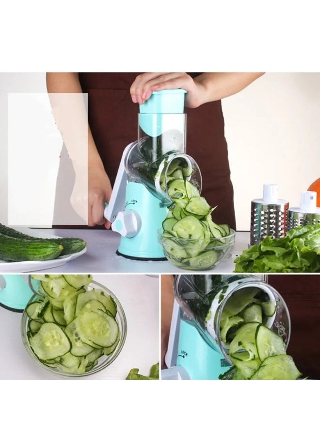 Generic - 3 in 1 Multifunction Rotary Grater Vegetable Cutter multicolour - Image 1