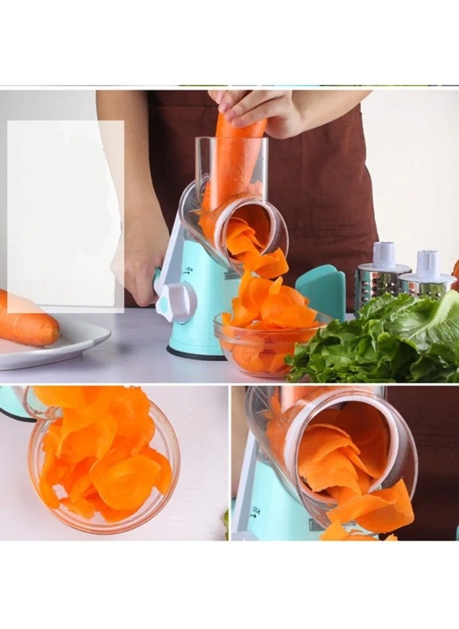 Generic - 3 in 1 Multifunction Rotary Grater Vegetable Cutter multicolour - Image 1