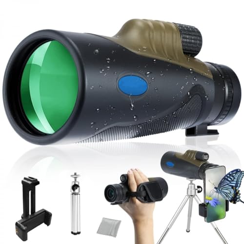 Fotocart 10-30x50 Monocular with Smartphone Adapter & Tripod, Low Night Vision Waterproof Monocular for Adult Birding Hiking Concert Travel - Image 1