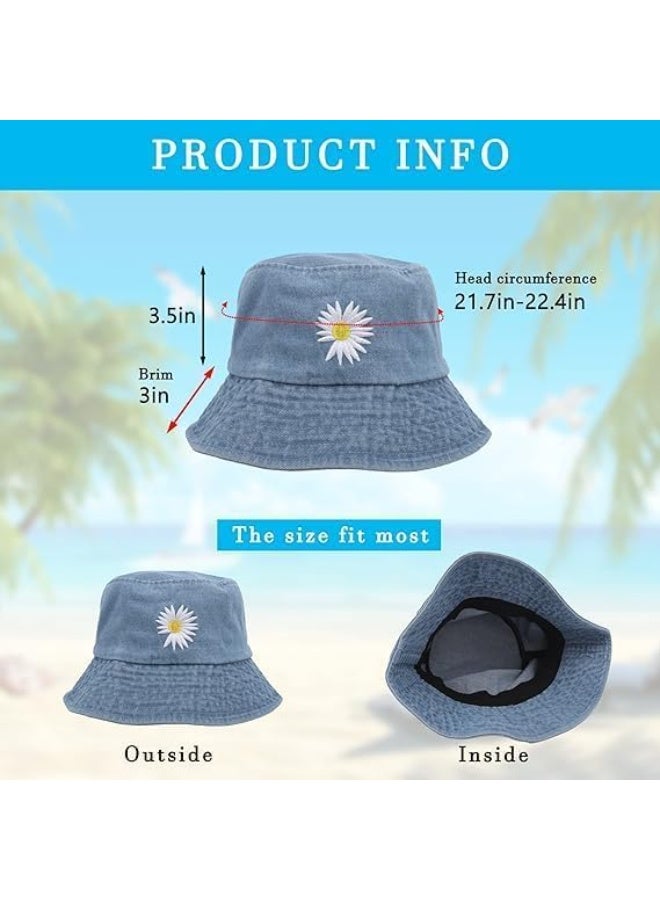 Women Bucket Hats - Print Bucket Hat, Summer Fisherman Hat, Cotton Reversible Sun Hat, Beach Hat for Women Men Teens - Image 3