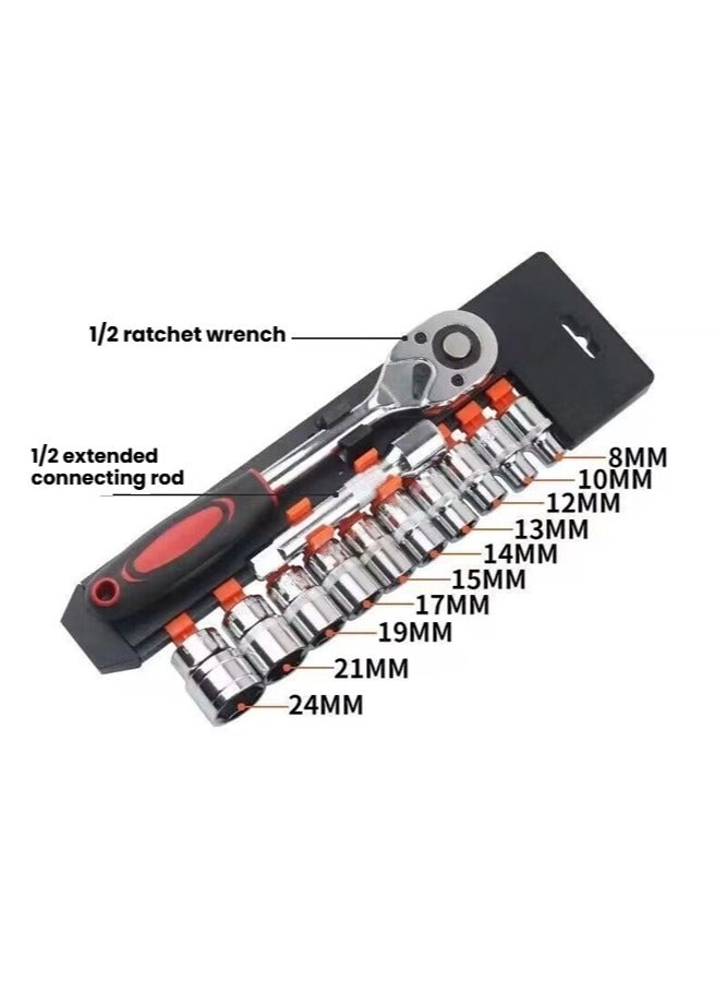 مجموعة مفاتيح ربط متعددة الوظائف، 12 قطعة، مخصصة لإصلاح السيارات بسرعة، مفاتيح نجمية عالية الجودة. - Image 2