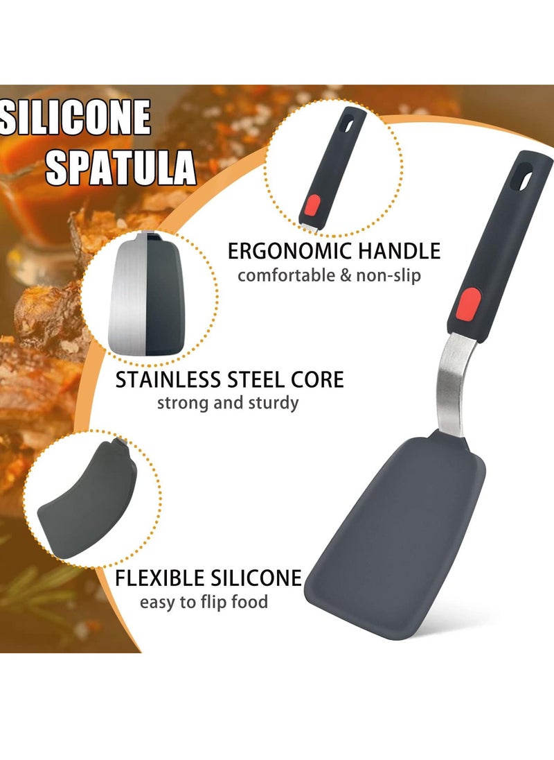 Mmmon - 3Pack Silicone Spatula Set for Nonstick Cookware,Large Flexible Kitchen Utensils BPA Free Rubber Spatula Set for Egg,Pancake,Fish,Burger - Image 1