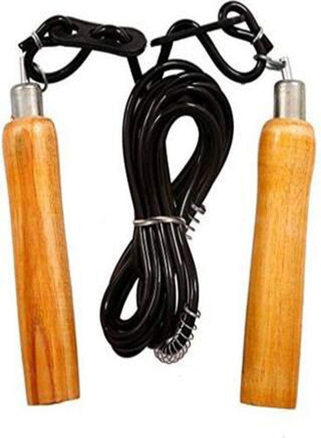 TEMPEST Adjustable Skipping Rope for Gym Training, Exercise and Workout with Wooden Handle and Heavy Plastic Rope for UNISEX - Image 1