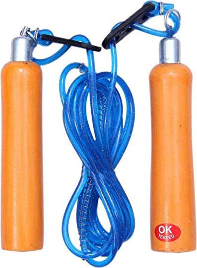 TEMPEST Adjustable Skipping Rope for Gym Training, Exercise and Workout with Wooden Handle and Heavy Plastic Rope for UNISEX - Image 3