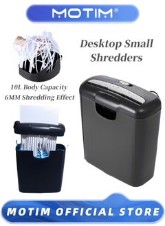 Motim Desktop Small Shredders Document Shredder Cross Cut for Home and Office Heavy Duty Shred Paper Clips Staples and Credit Cards  - Image 1