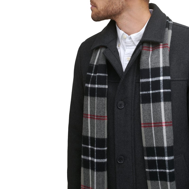 Dockers Men's Weston Wool Blend Coat with Scarf (Regular and Big & Tall), Charcoal/Light Grey Scarf, 3X-Large Regular - Image 4