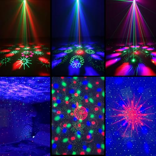 SPOOBOOLA Party Lights Starry Sky Projector Ocean Wave Projector 3 in 1, DJ Dicso Ball Home Light with Remote Control, Suitable Parties Night Light Bedroom Home Theater Ceiling Room Decor Magic Corridor - Image 2