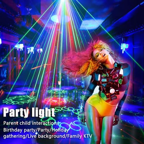 SPOOBOOLA Party Lights Starry Sky Projector Ocean Wave Projector 3 in 1, DJ Dicso Ball Home Light with Remote Control, Suitable Parties Night Light Bedroom Home Theater Ceiling Room Decor Magic Corridor - Image 4