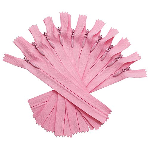 YaHoGa 10pcs 5 Inches Invisible Zippers Conceal Zippers for Sewing Dress Garments Clothes Pillow Tailor Craft Pink 5 - Image 1