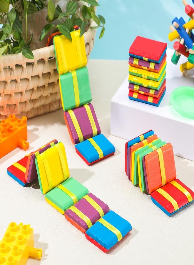 Junkin 6 Pcs Wooden Jacob's Ladder Colorful Jacob's Ladder Fidget Toys Puzzle Games & Mind Teasers for Filling Gifts Party Favor Learning Rewards, 9.7 x 1.8 Inches - Image 5