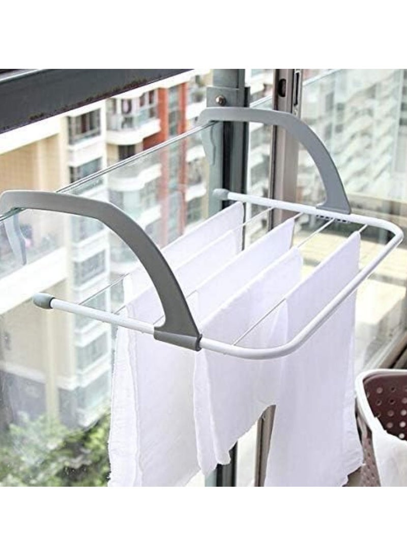Adjustable Over-the-Rail Drying Rack – 55 x 35 cm Folding Laundry Rack with Durable Steel Frame and Non-Slip Hooks – Perfect for Balconies, Radiators, and Doors  - Image 4
