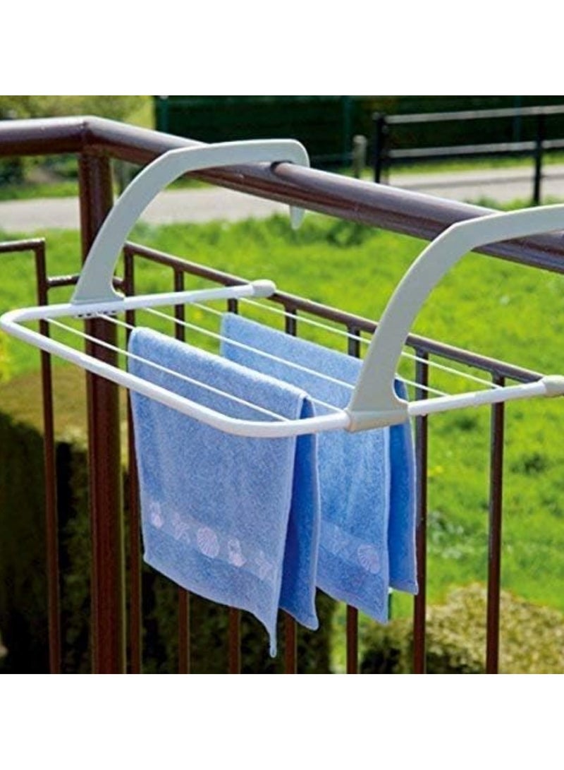 Adjustable Over-the-Rail Drying Rack – 55 x 35 cm Folding Laundry Rack with Durable Steel Frame and Non-Slip Hooks – Perfect for Balconies, Radiators, and Doors  - Image 5