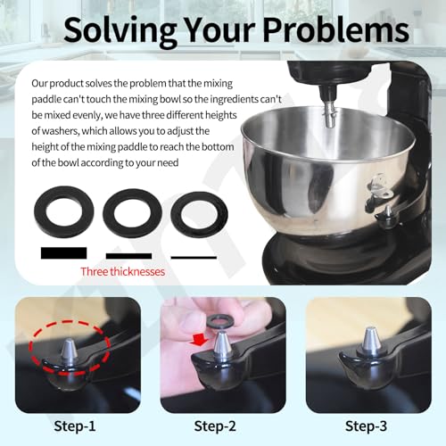 KINTLE 3 Different Height Adjustments for the KitchenAid Bowl-Lift Stand Mixer, Improve Bowl Does Not Come Close Enough to The Bottom, Allow the Food to Mix Well, Enhance Mixing Experience - Image 5