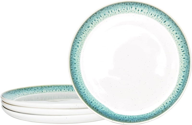 Bosmarlin Stoneware Dinner Plates 105 inches Set of 4 for Salad Pasta Dessert Microwave and Dishwasher Safe 105 in Turquoise Green - Image 1