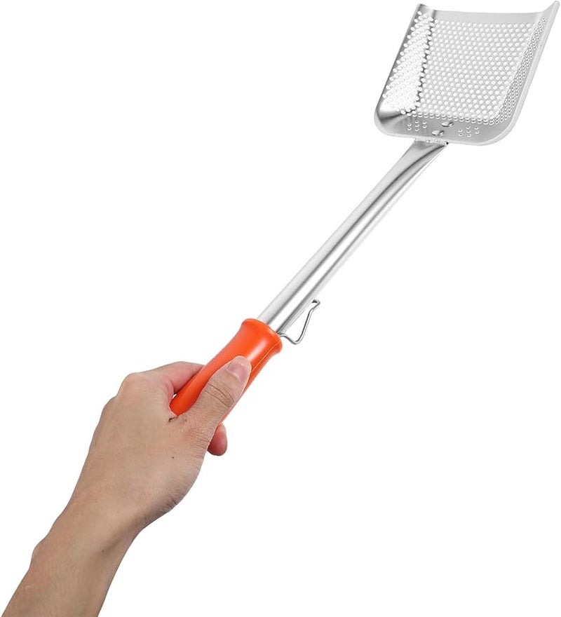 Stainless Steel Slotted Spoon Oil Strainer Long Handle Kitchen Colander for Frying Eggs French Fries and Meat - Image 4