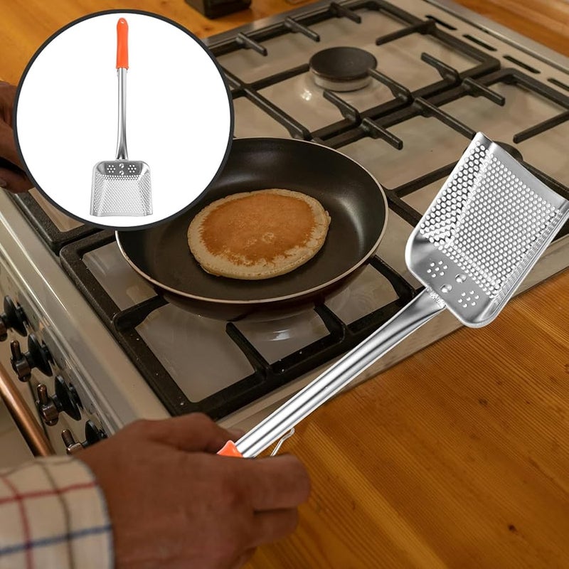 Stainless Steel Slotted Spoon Oil Strainer Long Handle Kitchen Colander for Frying Eggs French Fries and Meat - Image 5
