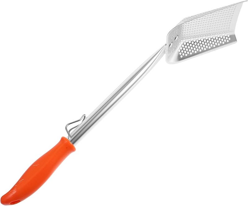 Stainless Steel Slotted Spoon Oil Strainer Long Handle Kitchen Colander for Frying Eggs French Fries and Meat - Image 1