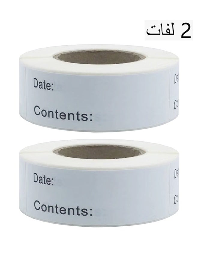 HY - Sticker Label, Food Freezer Label, Self-Adhesive Removable Refrigerator Food Storage Paper Label, Sticker Note Index Decals Label, Stickers Gift Tags, (125 Pieces In 1 Roll, 2 Rolls In Total) - Image 1