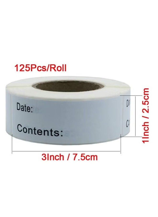 HY - Sticker Label, Food Freezer Label, Self-Adhesive Removable Refrigerator Food Storage Paper Label, Sticker Note Index Decals Label, Stickers Gift Tags, (125 Pieces In 1 Roll, 2 Rolls In Total) - Image 1