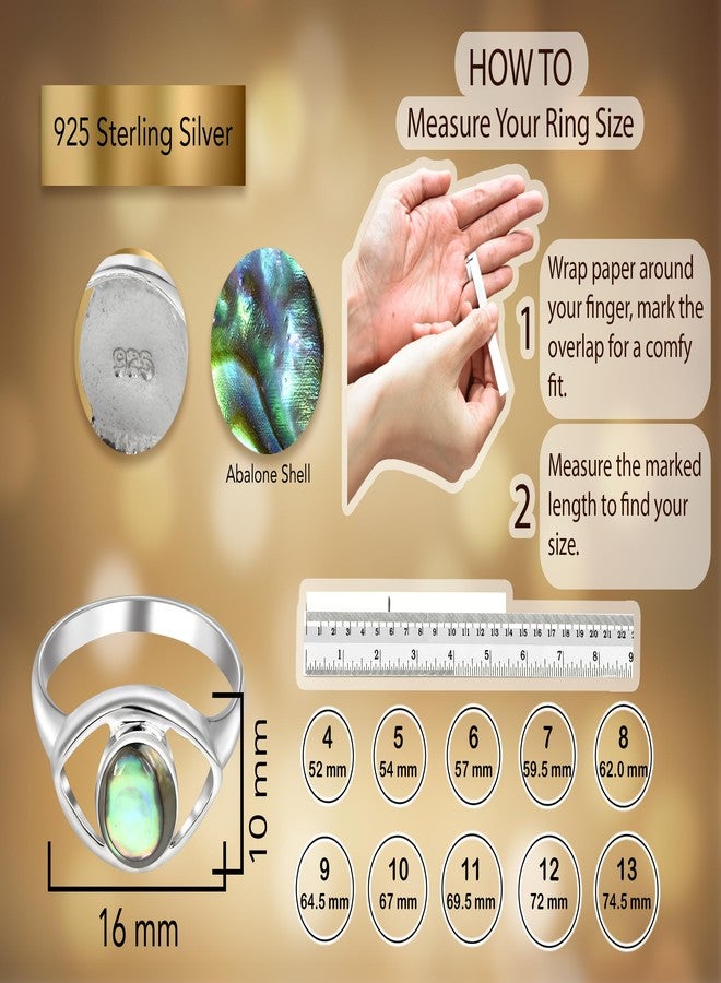 ايرافيدا خاتم من الفضة الإسترليني عيار 925 مرصع بصدفة أذن البحر من إيرافيدا (8) - Image 3