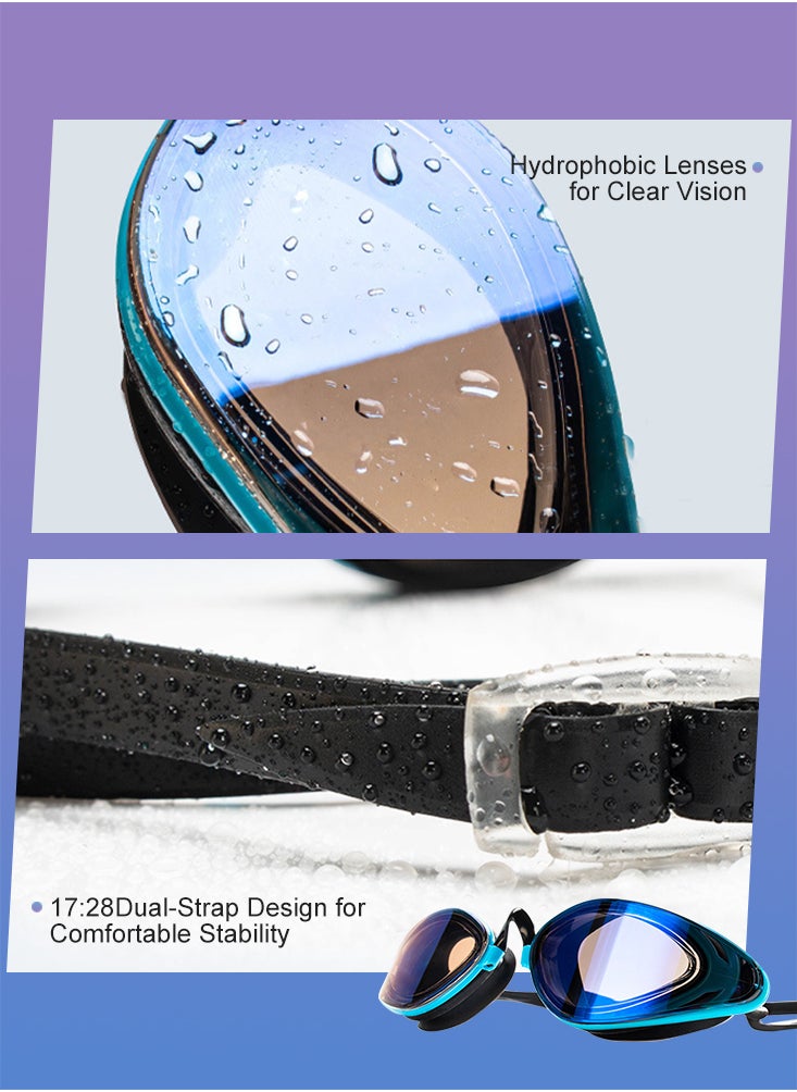 Perfii Premium Electroplating Anti-Fog Adult Swimming Goggles Large Frame, Silicone Seal, and Waterproof Performance  - Image 4