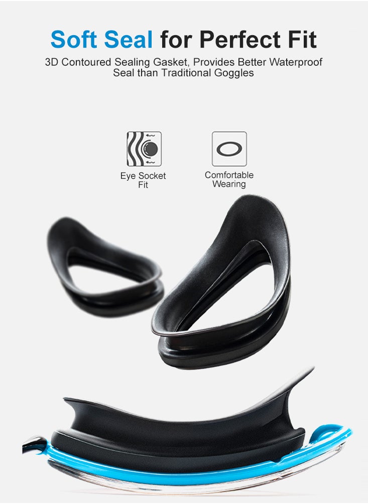 Perfii Premium Electroplating Anti-Fog Adult Swimming Goggles Large Frame, Silicone Seal, and Waterproof Performance  - Image 2