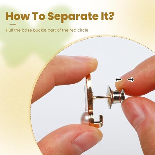 Zebroc Adjustable Buttons for Loose Jeans Pant Tightener Clip, Detachable Waist Buckles for Loose Jeans Jeans Fitting Clips for Women, No Sew and No Tools Detachable Decorative Waist Buckle, Buttons for Jeans (Gold, White Butterfly Pack Of 3) - Image 3