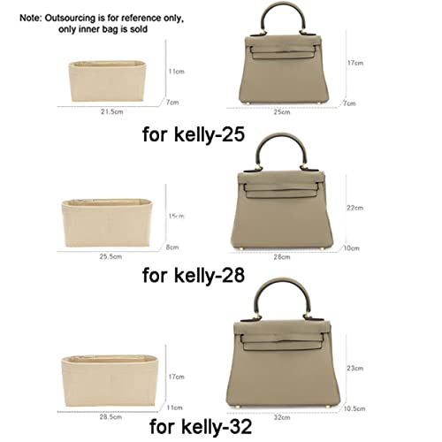 Lckaey for kelly bags for women bag 25 insert Handbag Shapers1011grey-S - Image 5