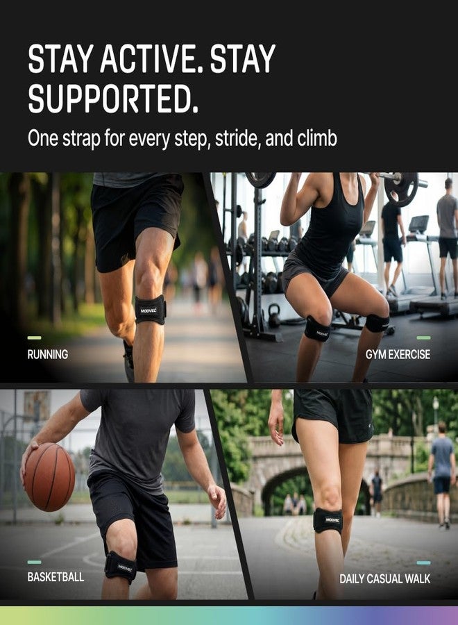 MODVEL 2 Pack Knee Strap Patellar Tendon Support Strap, Knee Brace for Women Men Kids, Adjustable Knee Strap for Pain Relief, Running Gear, Hiking Gear, Gym Straps, Patella Band for Sports, Tendonitis - Image 5