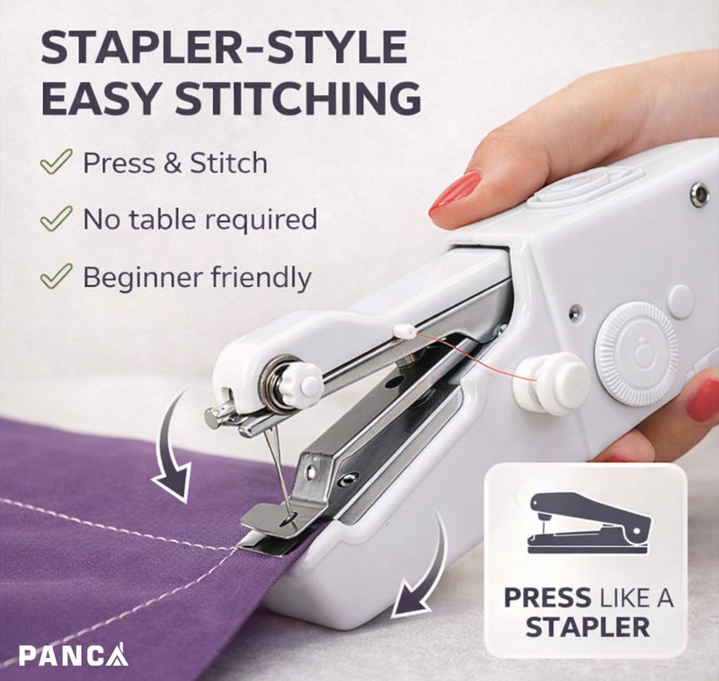 PANCA Handy Stitch Mini Hand Sewing Machine | Portable Stapler-Style Silai Machine for Quick Repairs, Home Tailoring & Emergency Stitching | Lightweight Handheld Sewing Tool (Handy Stitch) - Image 2