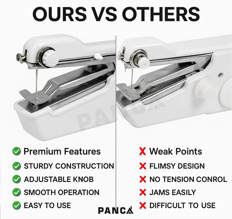 PANCA Handy Stitch Mini Hand Sewing Machine | Portable Stapler-Style Silai Machine for Quick Repairs, Home Tailoring & Emergency Stitching | Lightweight Handheld Sewing Tool (Handy Stitch) - Image 3