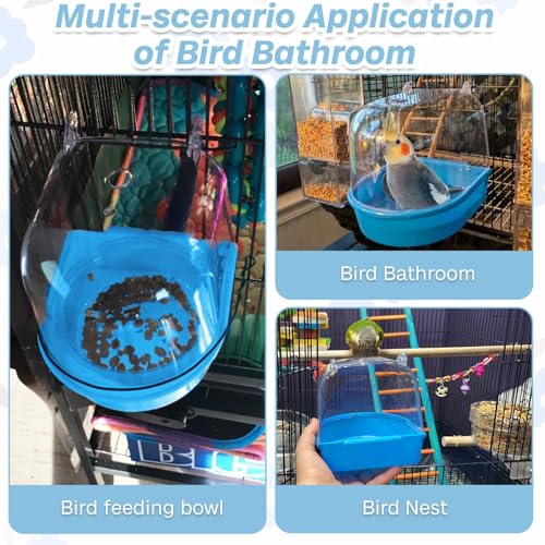 kathson Bird Cage Bath Parakeet Bathing Tube for Budgie Conure Parakeet Finch Canary Cockatiel Parrot Lovebird (Random Color) - Image 5