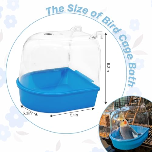 kathson Bird Cage Bath Parakeet Bathing Tube for Budgie Conure Parakeet Finch Canary Cockatiel Parrot Lovebird (Random Color) - Image 2