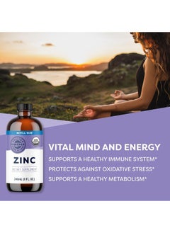 Vimergy Vimergy Liquid Zinc Refill – Fast-Absorbing Immune Support* – Promotes Healthy Bones & Skin – USDA Certified Organic, Vegan, Non-GMO – 240 Servings (240 mL)  - Image 2