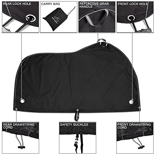 TeamObsidian Bike Cover - Waterproof Outdoor & Indoor Bicycle Storage For 1 to 3 Bikes - Heavy Duty Ripstop 210D Tent Material - Stationary Electric Bike Protection for All Seasons - Image 4