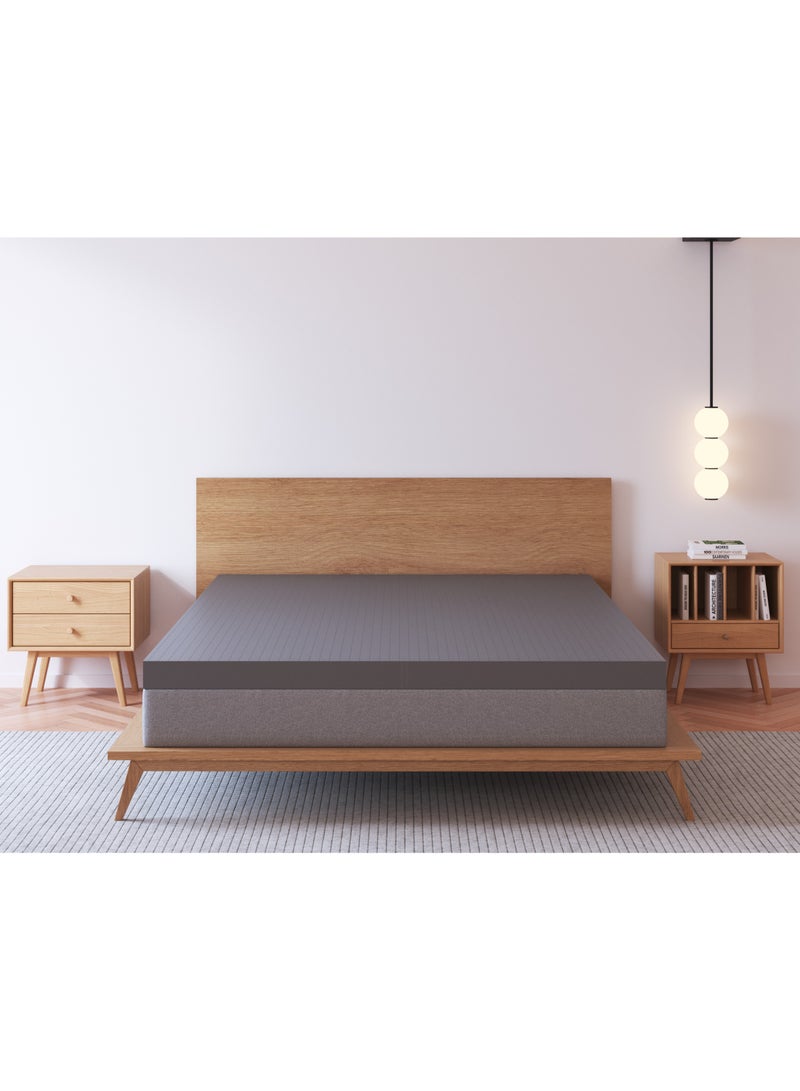 Panax 3 Inch Bamboo Charcoal Memory Foam Mattress Topper With Cover TWIN (90x190CM) - Image 2