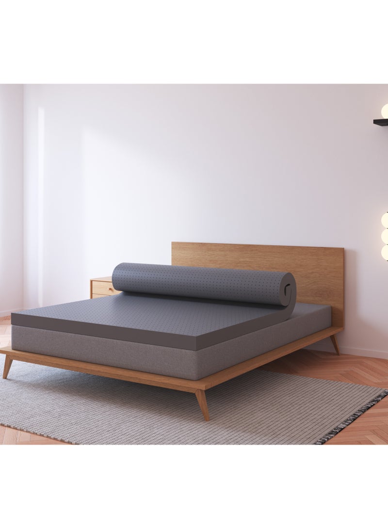 Panax 3 Inch Bamboo Charcoal Memory Foam Mattress Topper With Cover TWIN (90x190CM) - Image 3