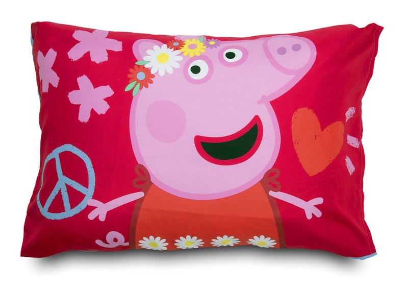 Peppa Pig Be Nice & Kind 4 Piece Toddler Bedding Set - Includes Comforter, Sheet Set - Fitted and Top Sheet + Reversible Pillow Case for Girls Bed, Pink - Image 5