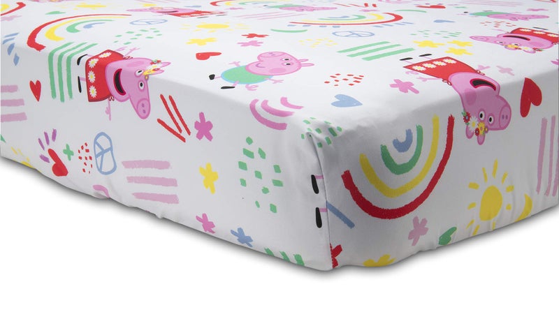 Peppa Pig Be Nice & Kind 4 Piece Toddler Bedding Set - Includes Comforter, Sheet Set - Fitted and Top Sheet + Reversible Pillow Case for Girls Bed, Pink - Image 4