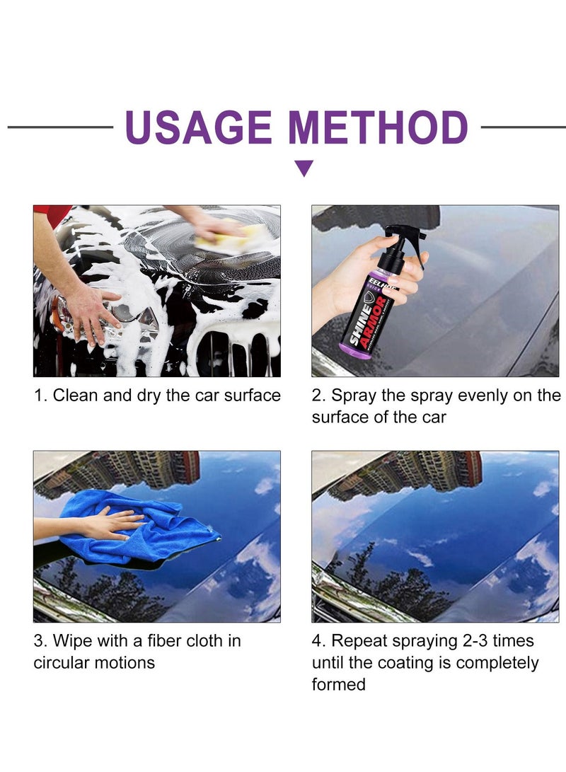 EELHOE Fortify Quick Coat - Ceramic Coating - Car Wax Polish Spray - Waterless Car Wash & Wax - Hydrophobic Top Coat Polish & Polymer Paint Sealant Detail Protection - Image 4