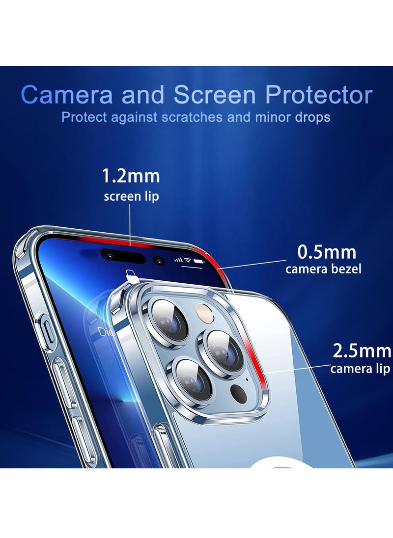 BORTONY - Magnetic Case for iPhone 15 Pro Magsafe Cover Compatible with Magsafe Accessories Shockproof Anti Yellowing Transparent Slim Hard Back Protective Case Cover 6.1 Inch - Image 1