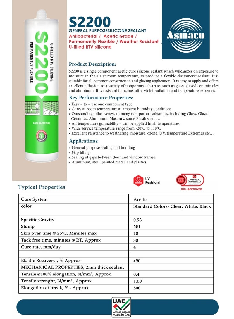 Asmaco S2200 Rtv Silicone U Filled 240 G - Image 2