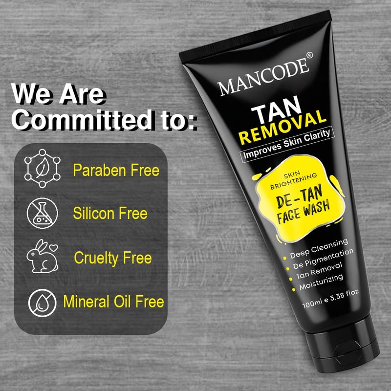 MAN CODE Mancode DeTan Face Wash  Deep Cleansing  Moisturizing  Improves Skin Clarity  DeTan Face Wash for Men  Women  100ml - Image 3