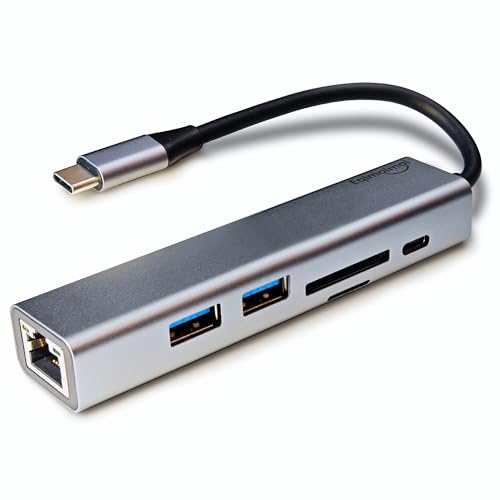 eqimaimai USB-C Ethernet Adapter with 100W Charging Port & Multiport Hub - Gigabit Ethernet Adapter, 5GB USB 3.0, SD/FT for Laptops, MacBooks, Chromebooks & More - Image 1