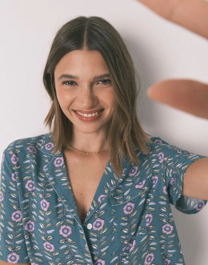 ومن سيكريت بيجامات طويلة خضراء زهرية كلاسيكية