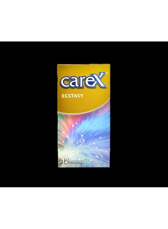 careX Ecstasy Condoms | Specially Designed Dots To Stimulate Excitement Spot On | 12 Count - Image 1